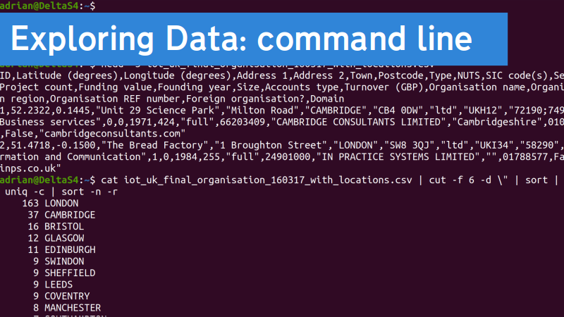 Exploring data: command line